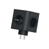 Steckdosenwürfel 5 Fach Mehrfachsteckdose Steckdosenadapter 4 USB Würfel Mehrfachstecker Schwarz