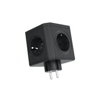 Steckdosenwürfel 5 Fach Mehrfachsteckdose Steckdosenadapter 4 USB Würfel Mehrfachstecker Schwarz