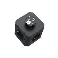 Steckdosenwürfel 5 Fach Mehrfachsteckdose Steckdosenadapter 4 USB Würfel Mehrfachstecker Schwarz